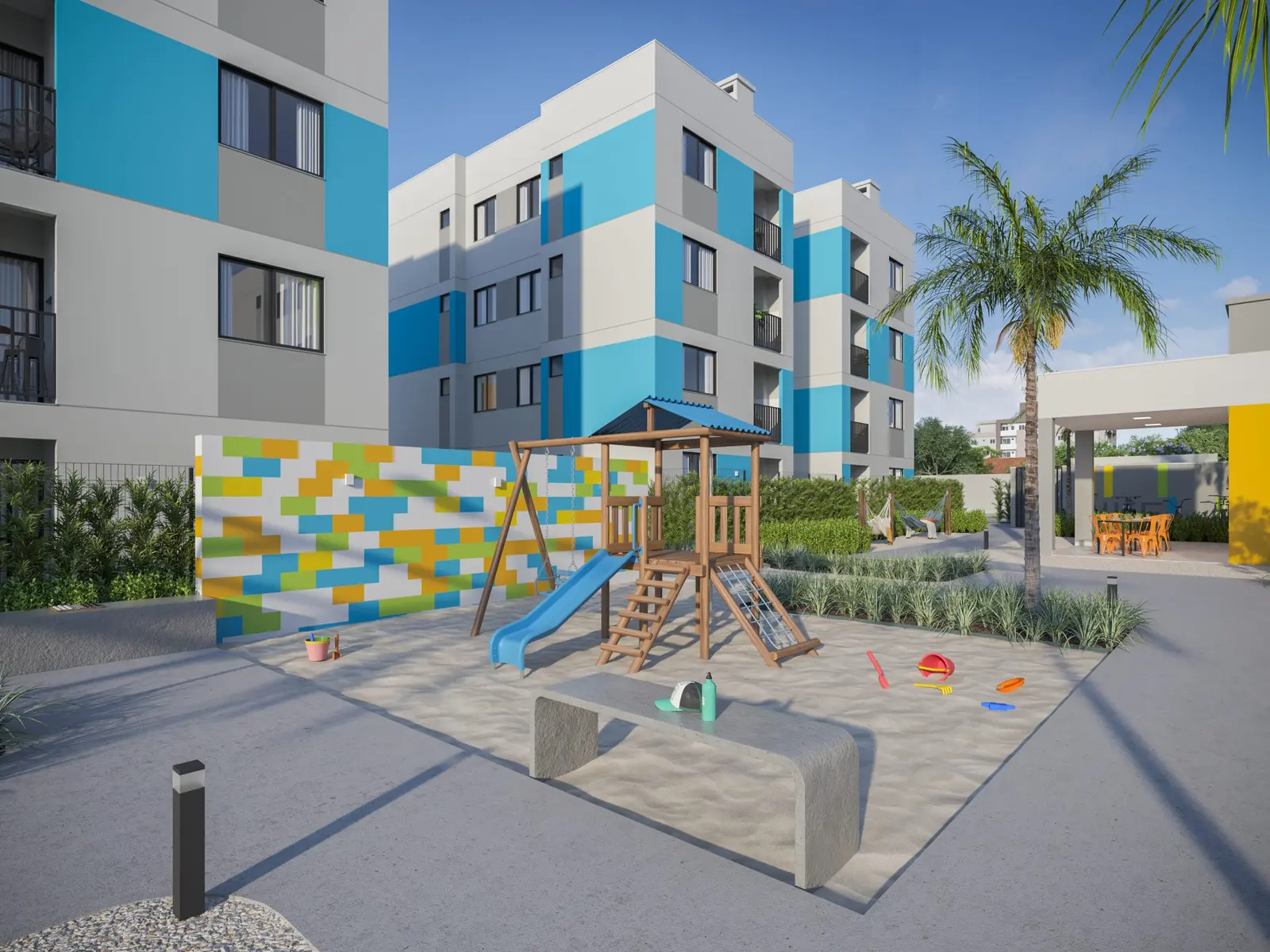 Perspectiva do playground do Vivere Uno